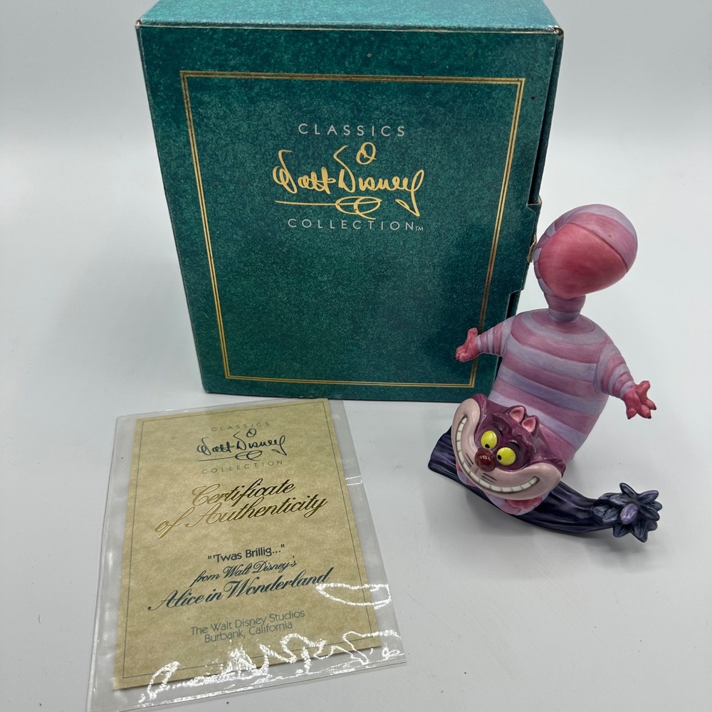Disney WDCC Alice in Wonderland Cheshire Cat Twas Brillig Figurine 1994 COA Box
